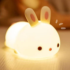 MeWaii® Squishy Silicone Lazy Rabbit LED Night Light - Perfect Gift for Kids and Girls