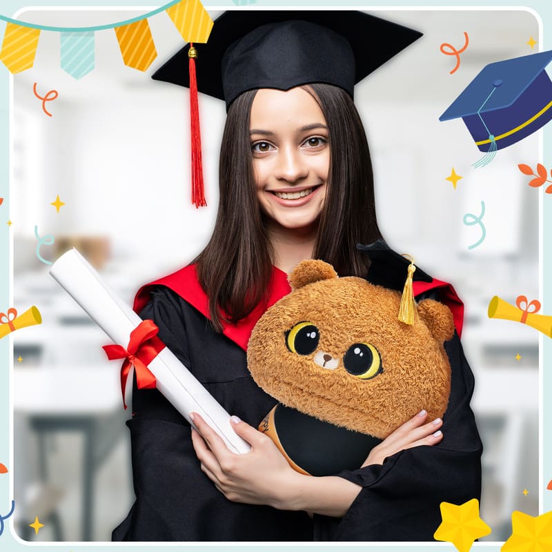 MeWaii® Graduation Plush Bear with Graduation Cap Graduation Stuffed Animal Gift