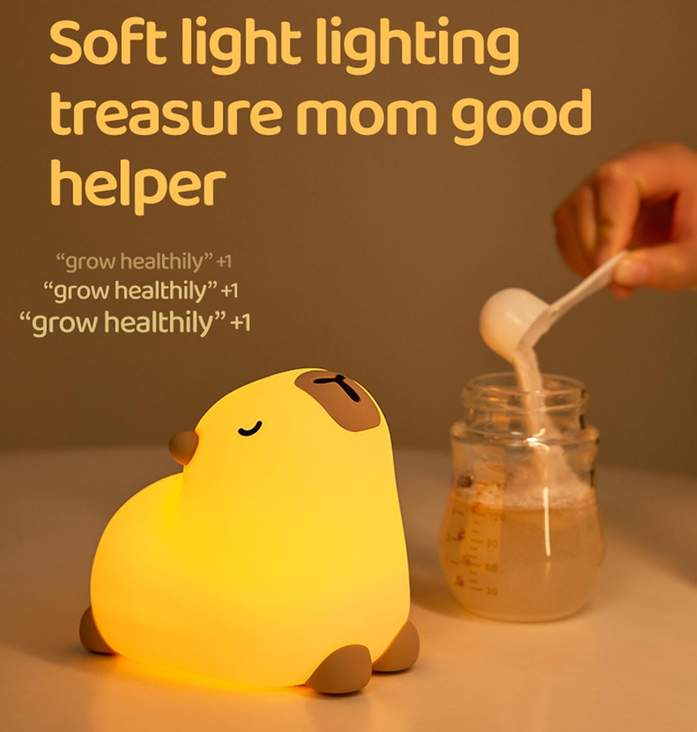 Squishy Silikon Yoga Capybara LED-Nachtlicht - perfektes Geschenk für Kinder und Mädchen