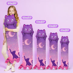 MeWaii® Loooong Family Original Design Purple Moon Cat Plush Long Stuffed Animal Kawaii Plush Pillow Squishy Toy