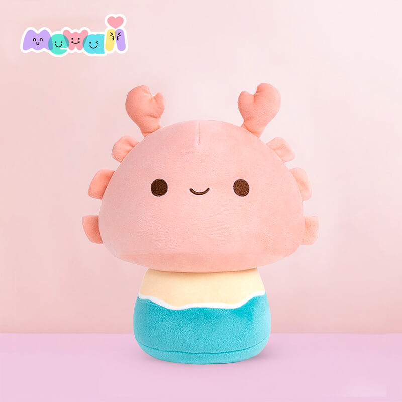 MeWaii® Mushroom Family Beach Crab Thermochromic Kawaii Plush Pillow Squis Thermochromic Toy