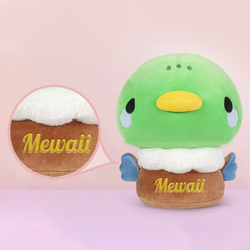 MeWaii® Mushroom Family Green Duck Stuffed Animal Kawaii Plush Pillow Squishy Toy