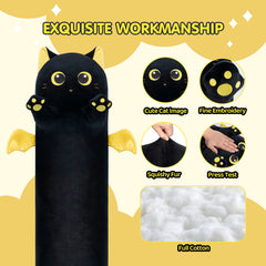 MeWaii® Original Design Black Kitten with Moon Eyes Stuffed Animal Kawaii Plush Pillow Squishy Toy