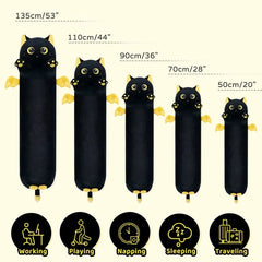 MeWaii® Original Design Black Kitten with Moon Eyes Stuffed Animal Kawaii Plush Pillow Squishy Toy