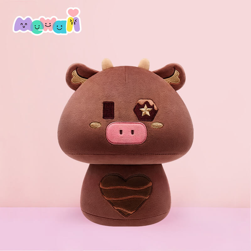 MeWaii® Mushroom Family Chocolate Cow Kawaii Plush Pillow Squish Toy