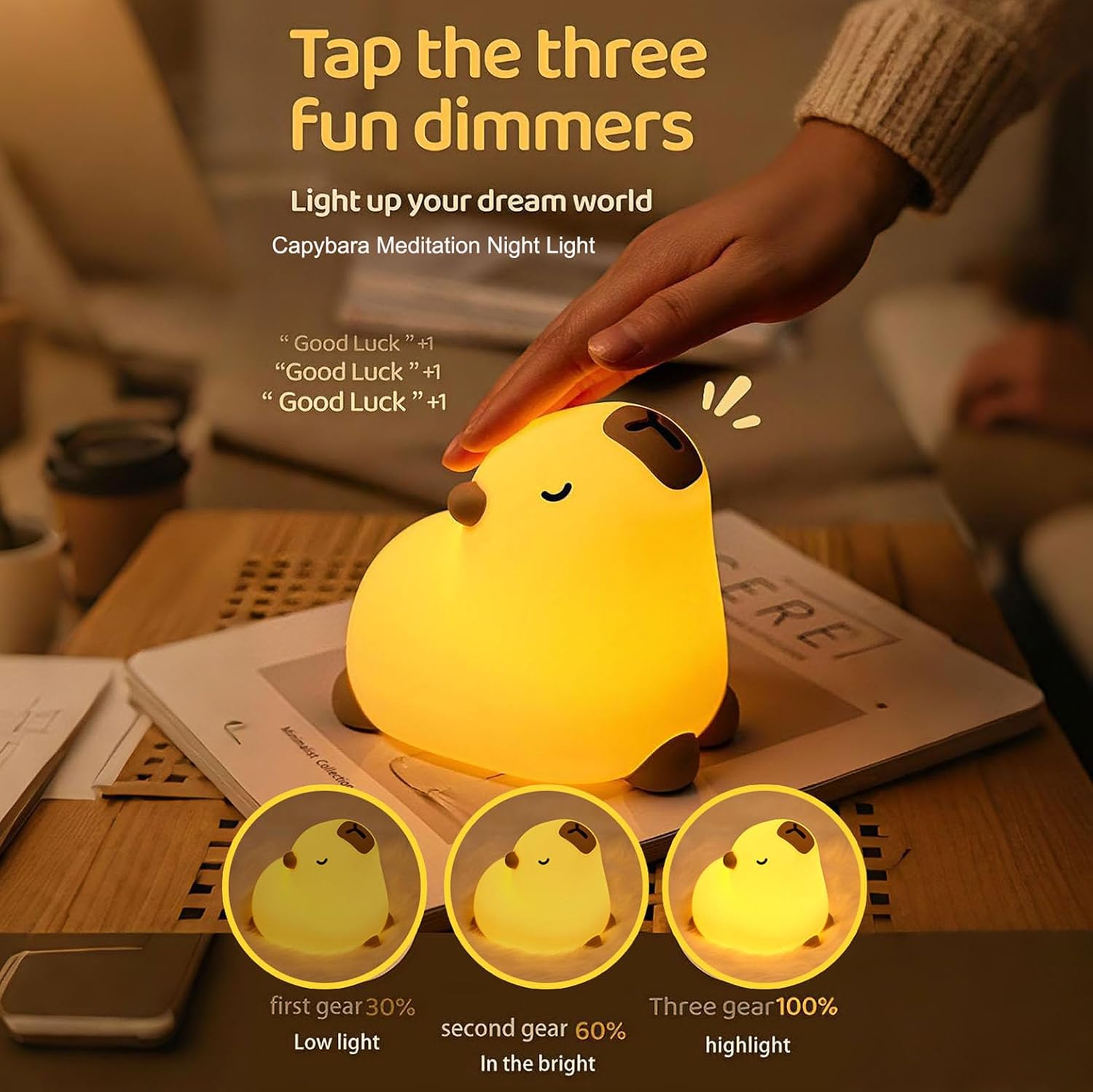 Squishy Silikon Yoga Capybara LED-Nachtlicht - perfektes Geschenk für Kinder und Mädchen
