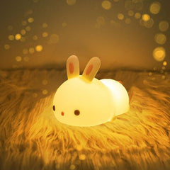 MeWaii® Squishy Silicone Lazy Rabbit LED Night Light - Perfect Gift for Kids and Girls