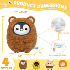 MeWaii® Stuffed Animal Kawaii Penguin Plush Pillow Squishy Toy With Hoodie