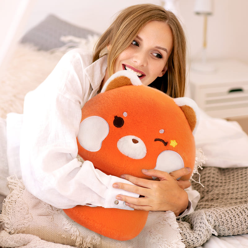 MeWaii® Mushroom Family Red Panda Kawaii Plush Pillow Squish Toy