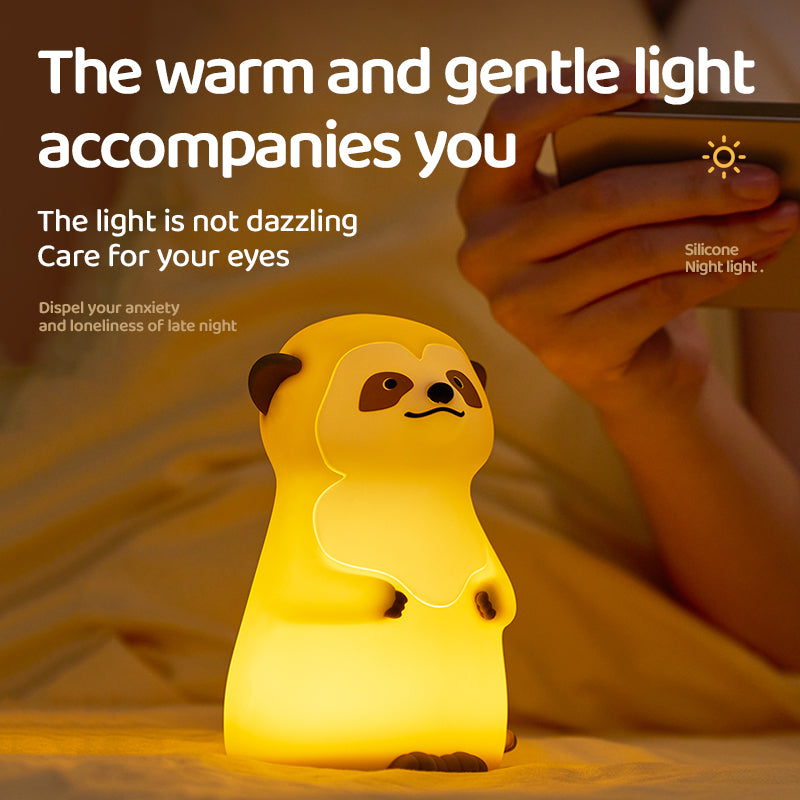 Cute Meerkat Silicone Squishy Night Light Rounded Mini Animal Lamp Perfect Gift