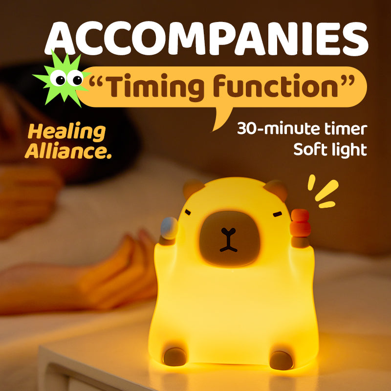 MeWaii® Capybara Funny Sitting Silicone Squishy Night Light Perfect Gift