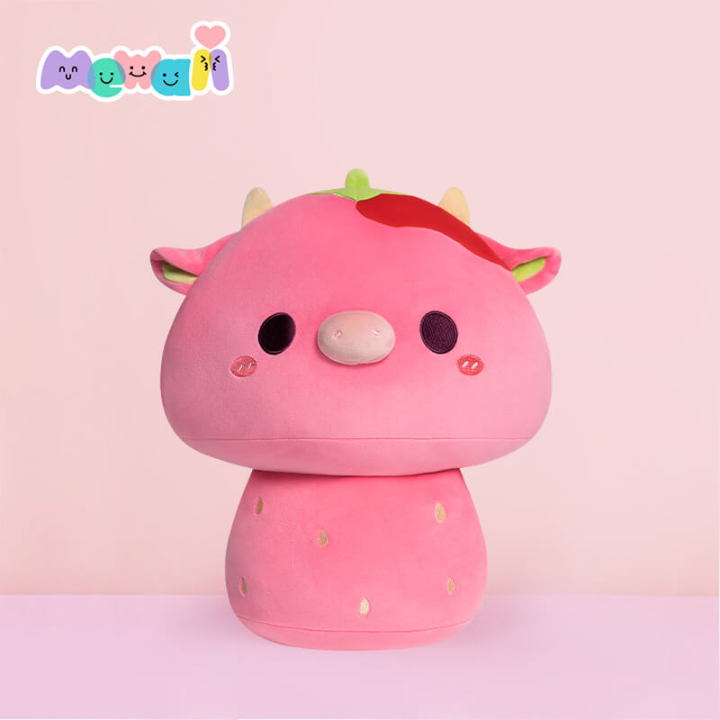 MeWaii® Mushroom Family Painted Berry Cow Kawaii Plush Pillow Squish Toy