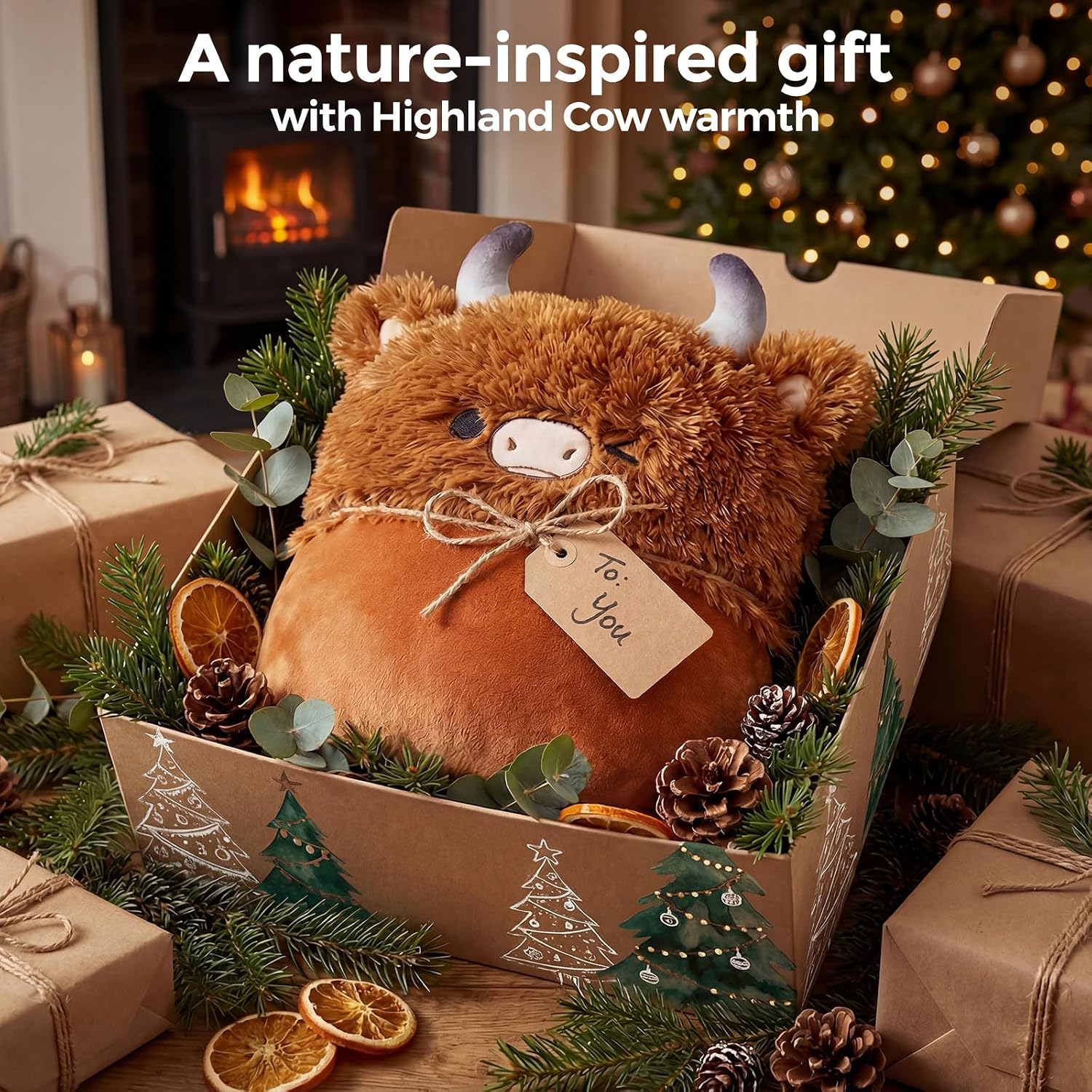 Mewaii® Highland Cow Wearable Blanket Hoodie Ultra Soft Oversized Cozy Blanket for Warm Hugs & Relaxing Moments