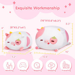 MeWaii® Fluffffy Family Berry Cow Stuffed Animal Kawaii Plush Pillow Squishy Toy