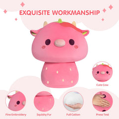 MeWaii® Mushroom Family Painted Berry Cow Kawaii Plush Pillow Squish Toy