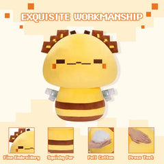 MeWaii® Mushroom Family Digital Bee Kawaii Plush Pillow Squish Toy