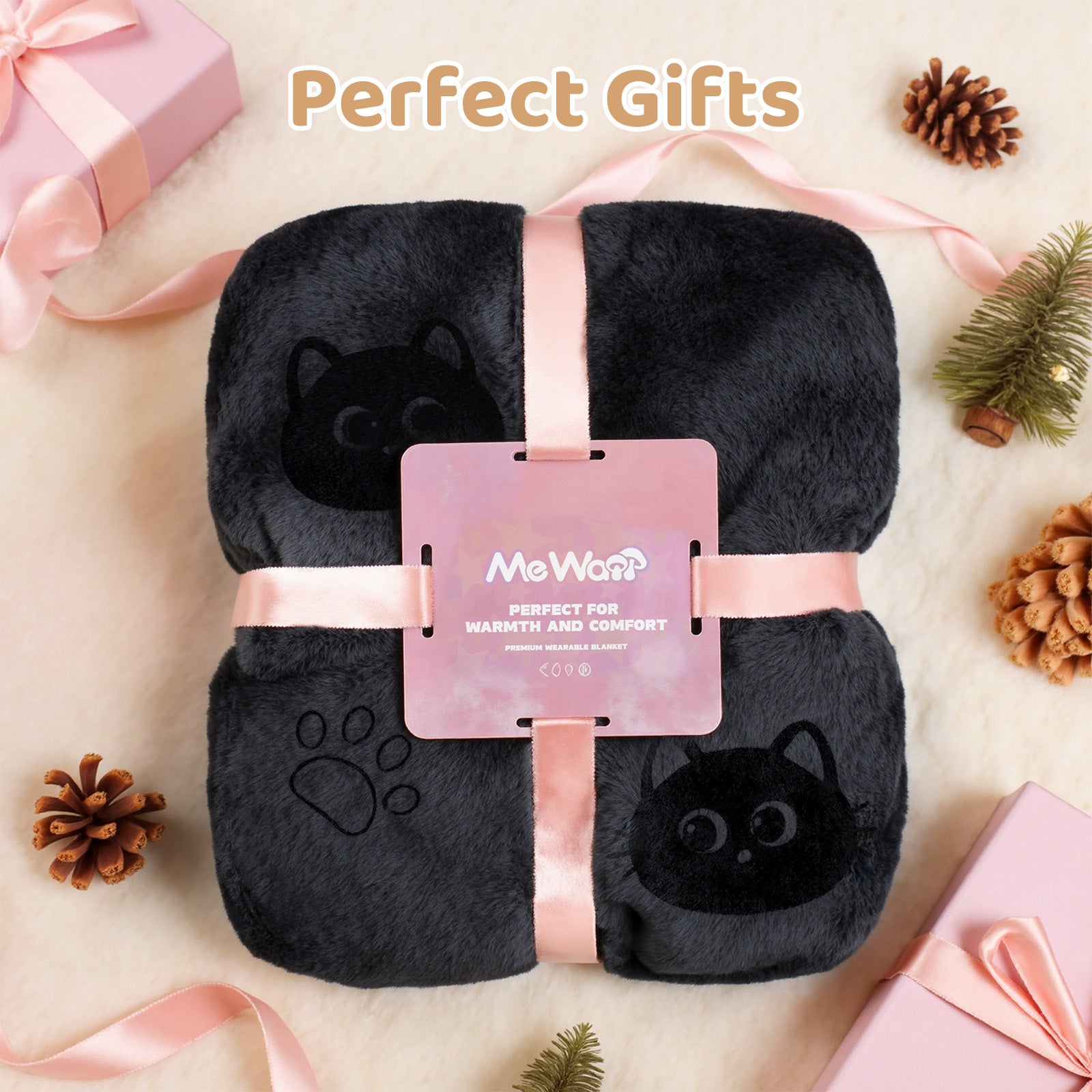 Mewaii® Wearable Blanket Hoodie Ultra Soft Cozy Flannel Hoodie Blanket with Pockets