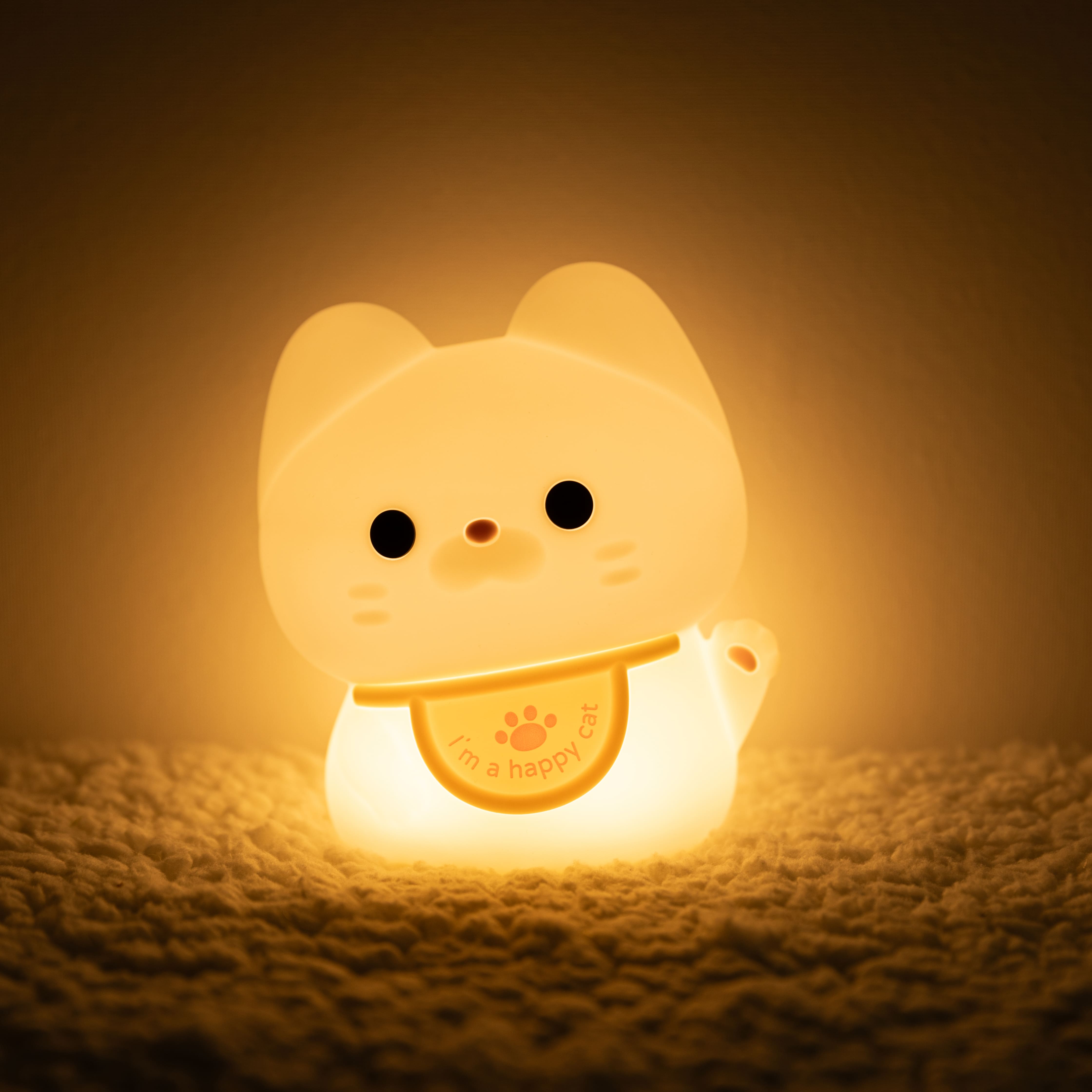 Squishy Silikon Happy Cat LED-Nachtlicht - Perfektes Geschenk für Kinder und Mädchen