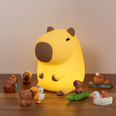 Over 5+ Pcs Miniature Capybara Figurines Cute Set Squishy Silicone Night Light DIY Desk Collection Resin