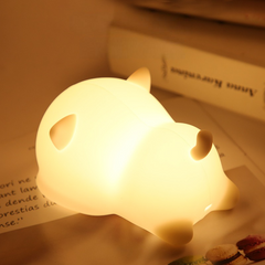 MeWaii® Squishy Silicone Sleeping Cat LED Night Light - Perfect Gift for Kids and Girls