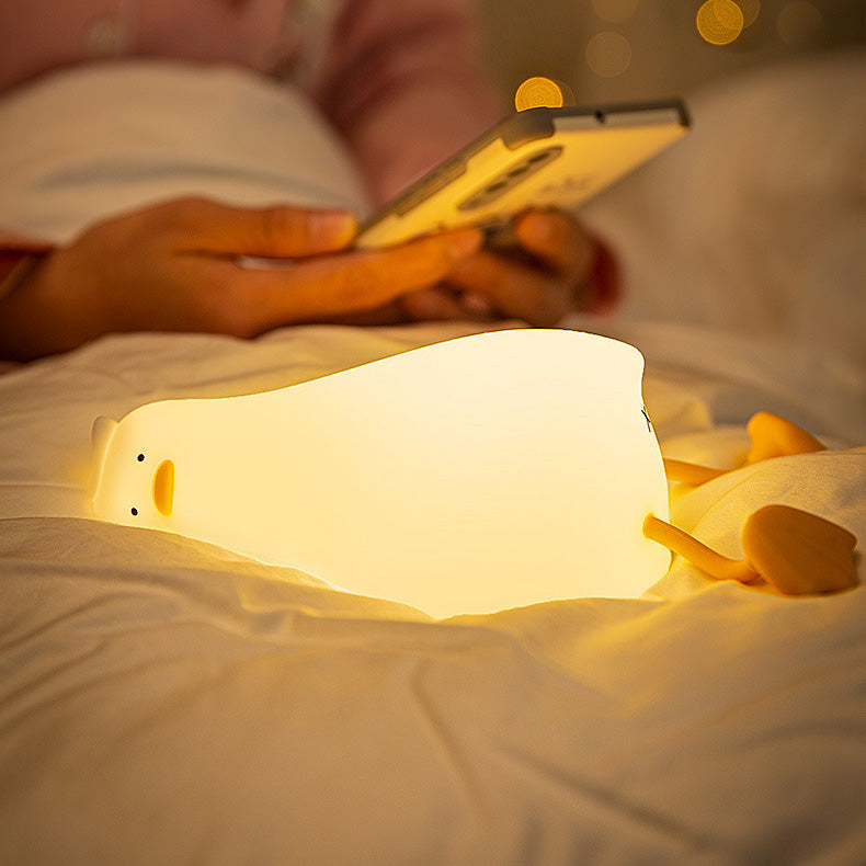 Squishy Silikon Lazy Duck LED-Nachtlicht – perfektes Geschenk für Kinder und Mädchen