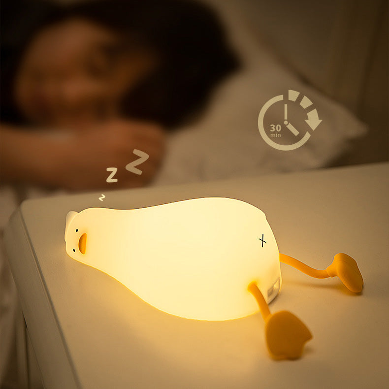 Squishy Silikon Lazy Duck LED-Nachtlicht – perfektes Geschenk für Kinder und Mädchen