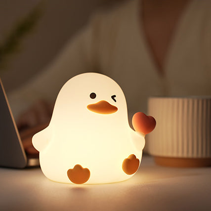 MeWaii® Winking Duck with Heart Silicone Squishy Night Light Perfect Gift