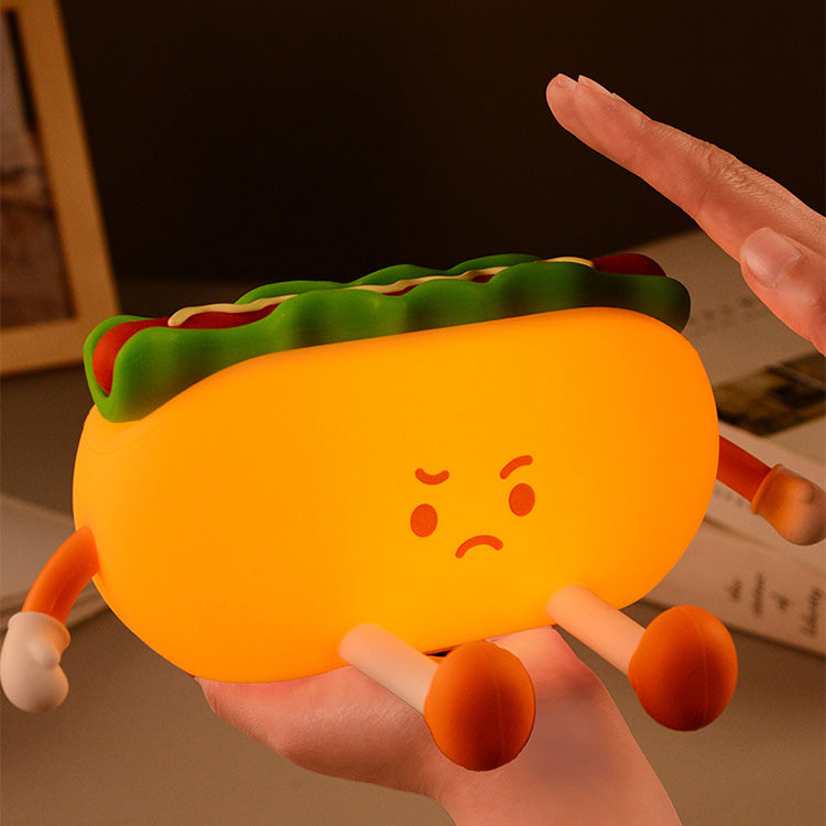 Afternoon Tea Silicone Squishy Night Light Set Cute Bread Biscuit Sandwich Lamp Food Series Gift Decor