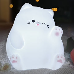 MeWaii® Squishy Silicone Waving Cat LED Night Light - Perfect Gift for Kids and Girls