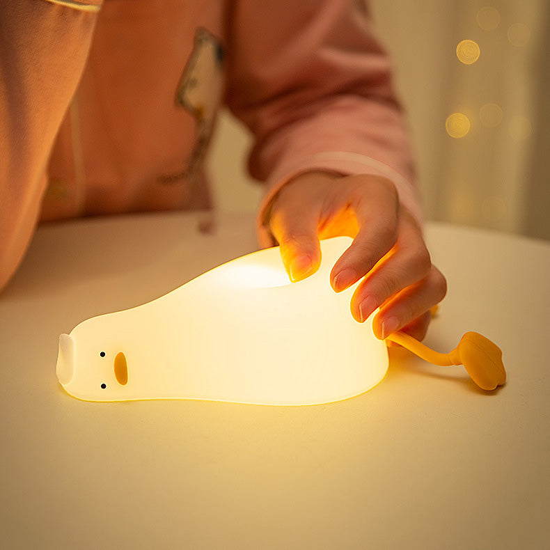 Squishy Silikon Lazy Duck LED-Nachtlicht – perfektes Geschenk für Kinder und Mädchen