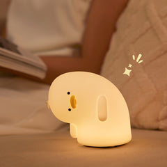 Squishy Silikon-Ente mit krummem Hals, LED-Nachtlicht – perfektes Geschenk für Kinder und Mädchen