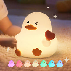 MeWaii® Winking Duck with Heart Silicone Squishy Night Light Perfect Gift