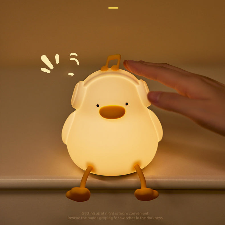 Squishy Silikon-Musikente mit LED-Nachtlicht – perfektes Geschenk für Kinder und Mädchen