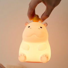MeWaii® Hippo with Duck Adorable  Squishy Silicone Night Light Perfect Gift