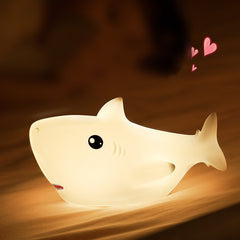 Squishy Silikon Hai LED-Nachtlicht - Perfektes Geschenk für Kinder und Mädchen