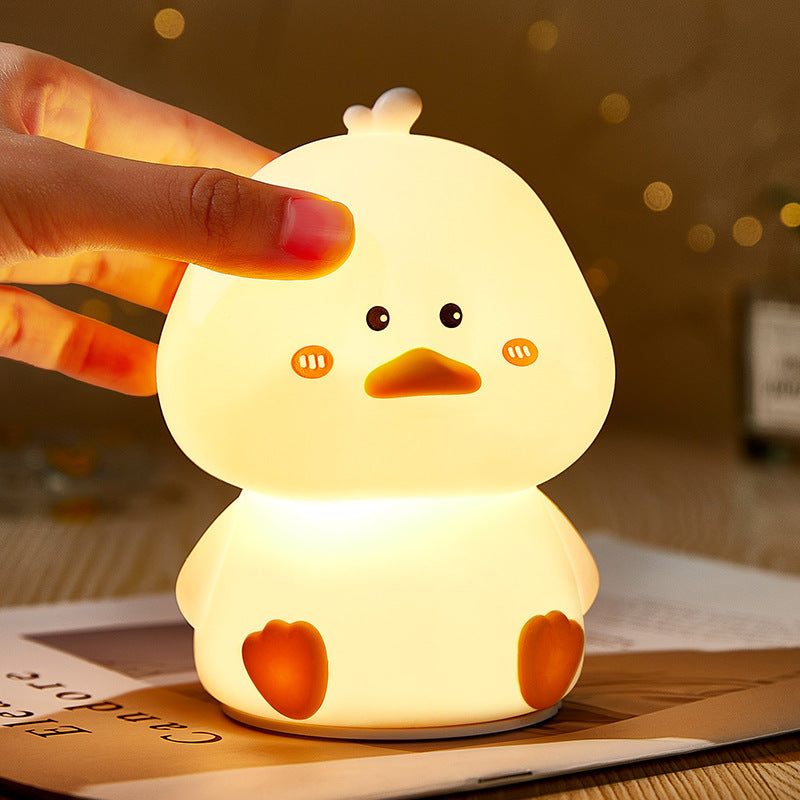 MeWaii® Squishy Silicone Shy Duck LED Night Light - Perfect Gift for Kids and Girls