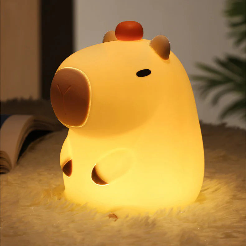 Capybara mit Schildkröte LED Squishy Nachtlicht für Geschenk USB wiederaufladbare Capybara Lampe