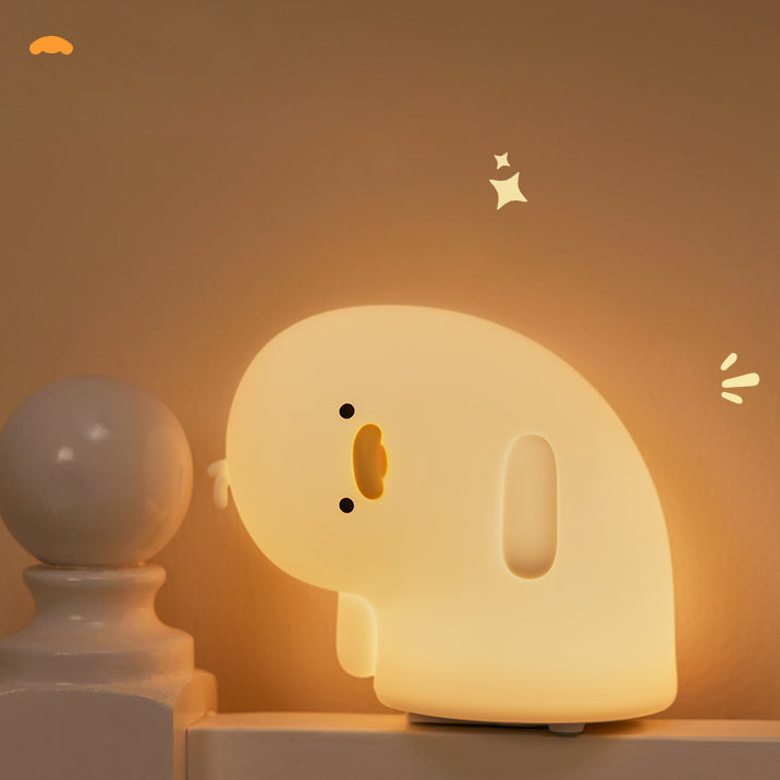 Squishy Silikon-Ente mit krummem Hals, LED-Nachtlicht – perfektes Geschenk für Kinder und Mädchen