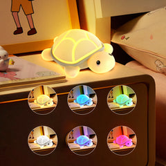 Veilleuse LED en silicone souple en forme de tortue mignonne – Cadeau idéal pour les enfants et les filles