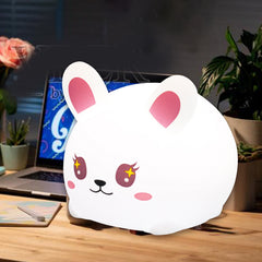 Squishy Silikon Big Face Bunny LED-Nachtlicht - perfektes Geschenk für Kinder und Mädchen 