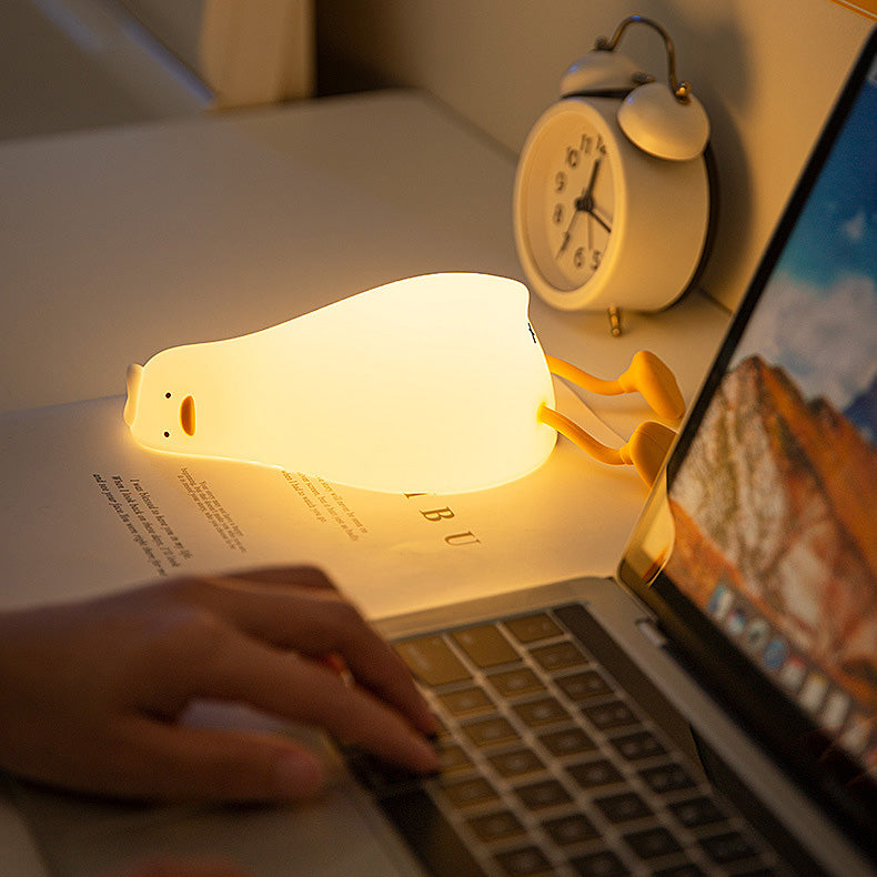 Squishy Silikon Lazy Duck LED-Nachtlicht – perfektes Geschenk für Kinder und Mädchen