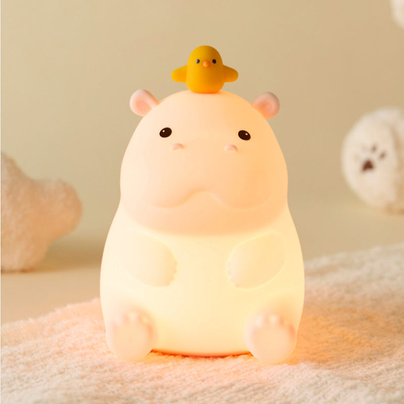 MeWaii® Hippo with Duck Adorable  Squishy Silicone Night Light Perfect Gift
