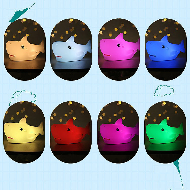Squishy Silikon Hai LED-Nachtlicht - Perfektes Geschenk für Kinder und Mädchen
