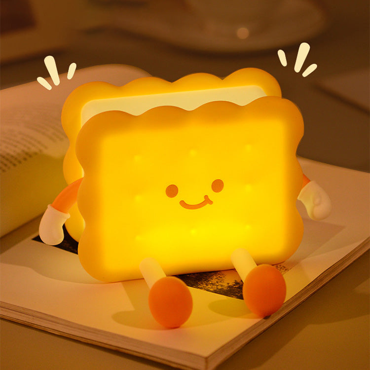Afternoon Tea Silicone Squishy Night Light Set Cute Bread Biscuit Sandwich Lamp Food Series Gift Decor