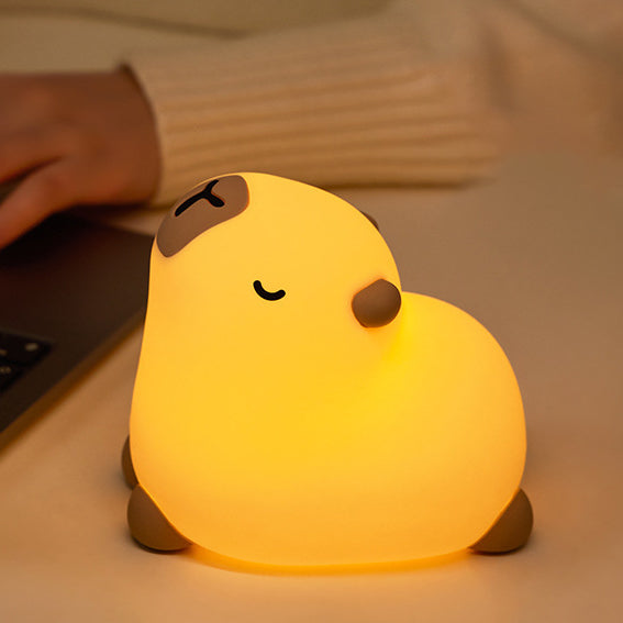 Squishy Silikon Yoga Capybara LED-Nachtlicht - perfektes Geschenk für Kinder und Mädchen