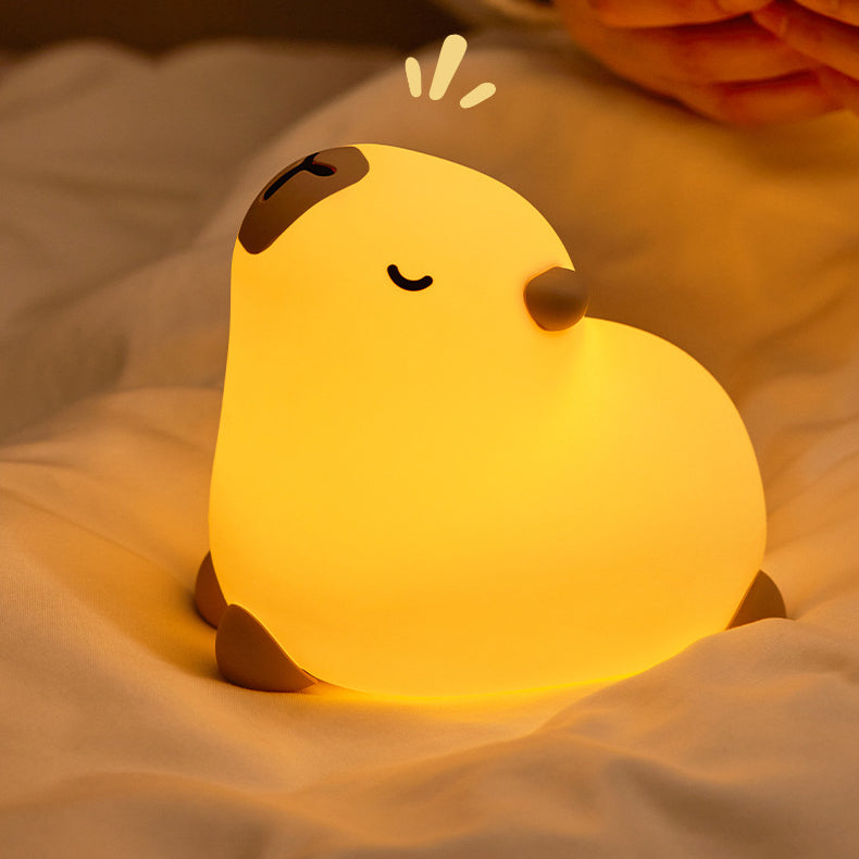Squishy Silikon Yoga Capybara LED-Nachtlicht - perfektes Geschenk für Kinder und Mädchen