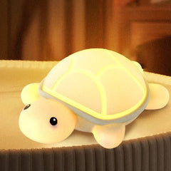 Veilleuse LED en silicone souple en forme de tortue mignonne – Cadeau idéal pour les enfants et les filles