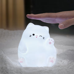 MeWaii® Squishy Silicone Waving Cat LED Night Light - Perfect Gift for Kids and Girls