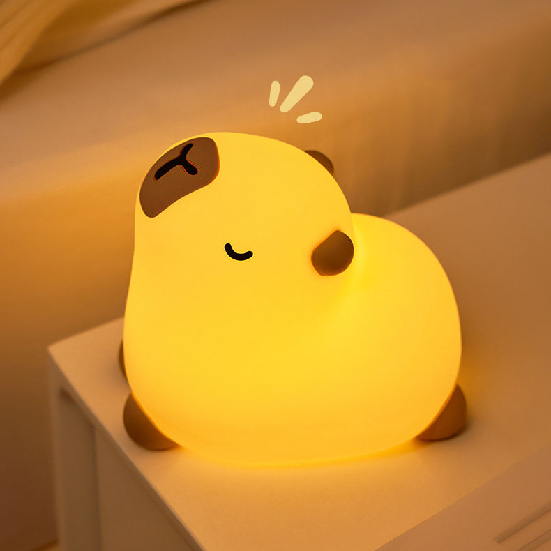 Squishy Silikon Yoga Capybara LED-Nachtlicht - perfektes Geschenk für Kinder und Mädchen