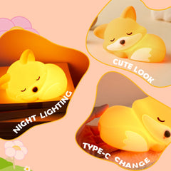 Fuchs-Nachtlicht mit gekräuseltem Schwanz, Silikon, matschig, Tier-Design, perfektes Geschenk